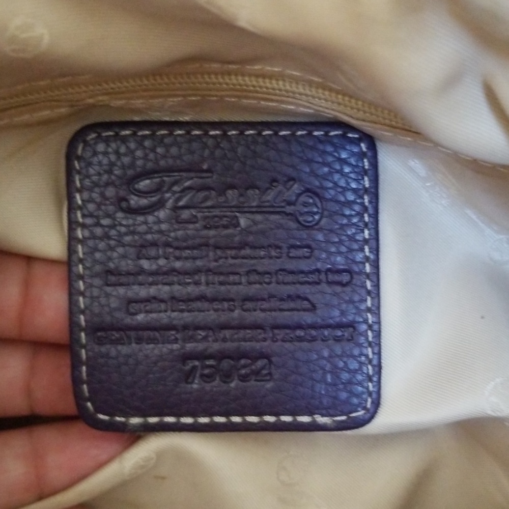Fossil tweed and leather shoulder handbag - Picture 4 of 4